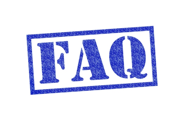 FAQ blue stamp depicting questions about home heating oil delivery