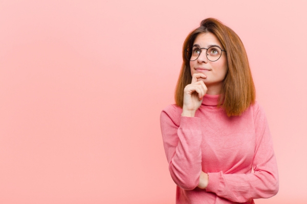 image of a woman thinking depicting choosing a whole-house generator